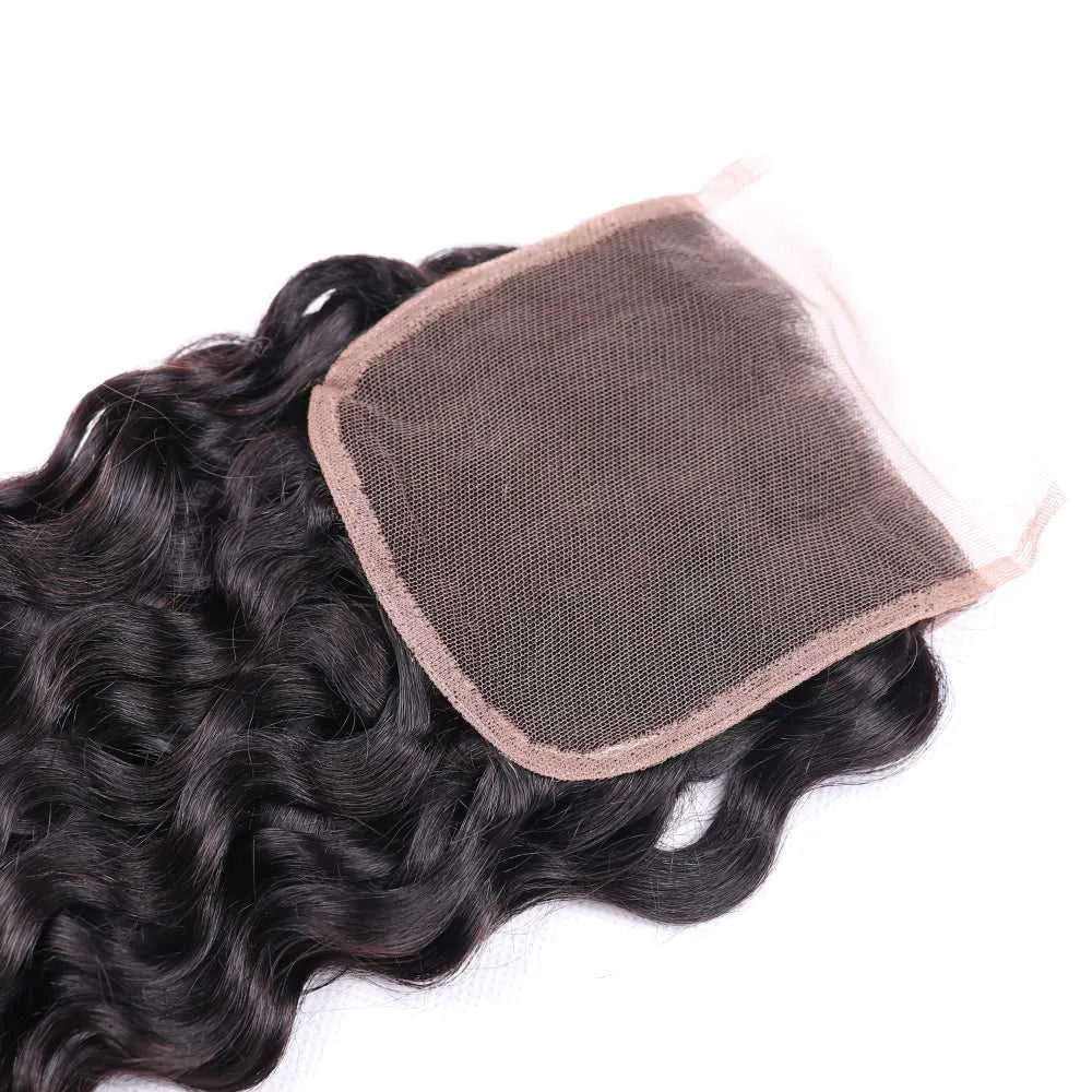 Sdamey Brazilian Water Wave Human Hair 6X6 Lace Closure