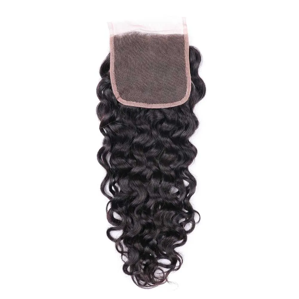 Sdamey Brazilian Water Wave Human Hair 6X6 Lace Closure