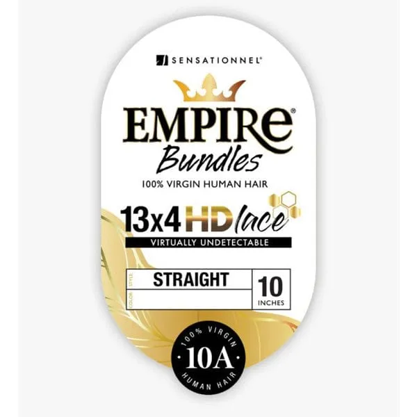 Sensationnel 100% Human Hair Empire Bundles 4x4 HD Closure - STRAIGHT 12"-18"