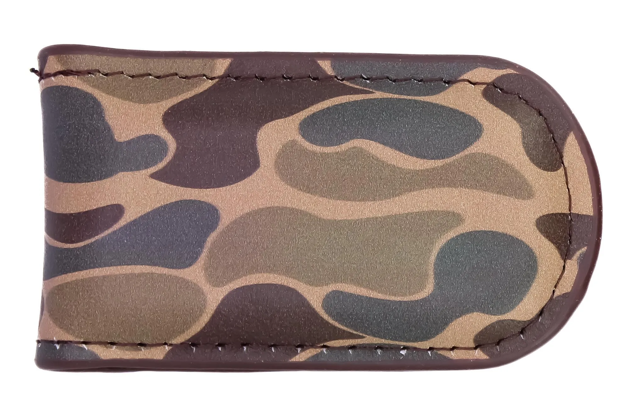 Shotshell Men's Old School Camo Leather Money Clip.