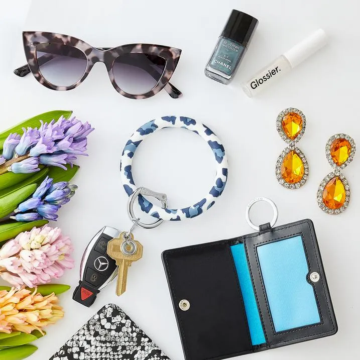 Silicone Big O® Key Ring Navy Leopard
