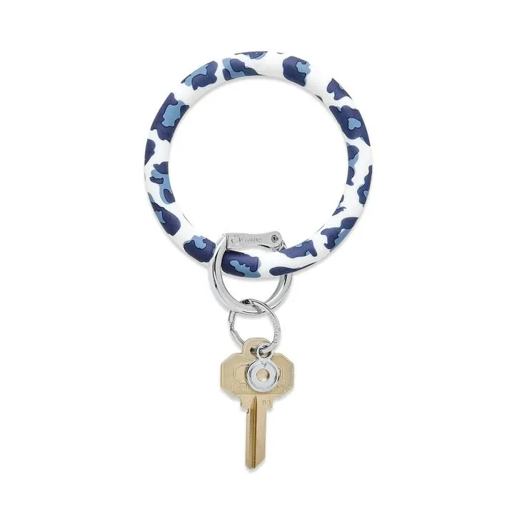 Silicone Big O® Key Ring Navy Leopard