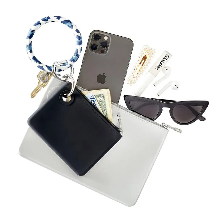 Silicone Big O® Key Ring Navy Leopard