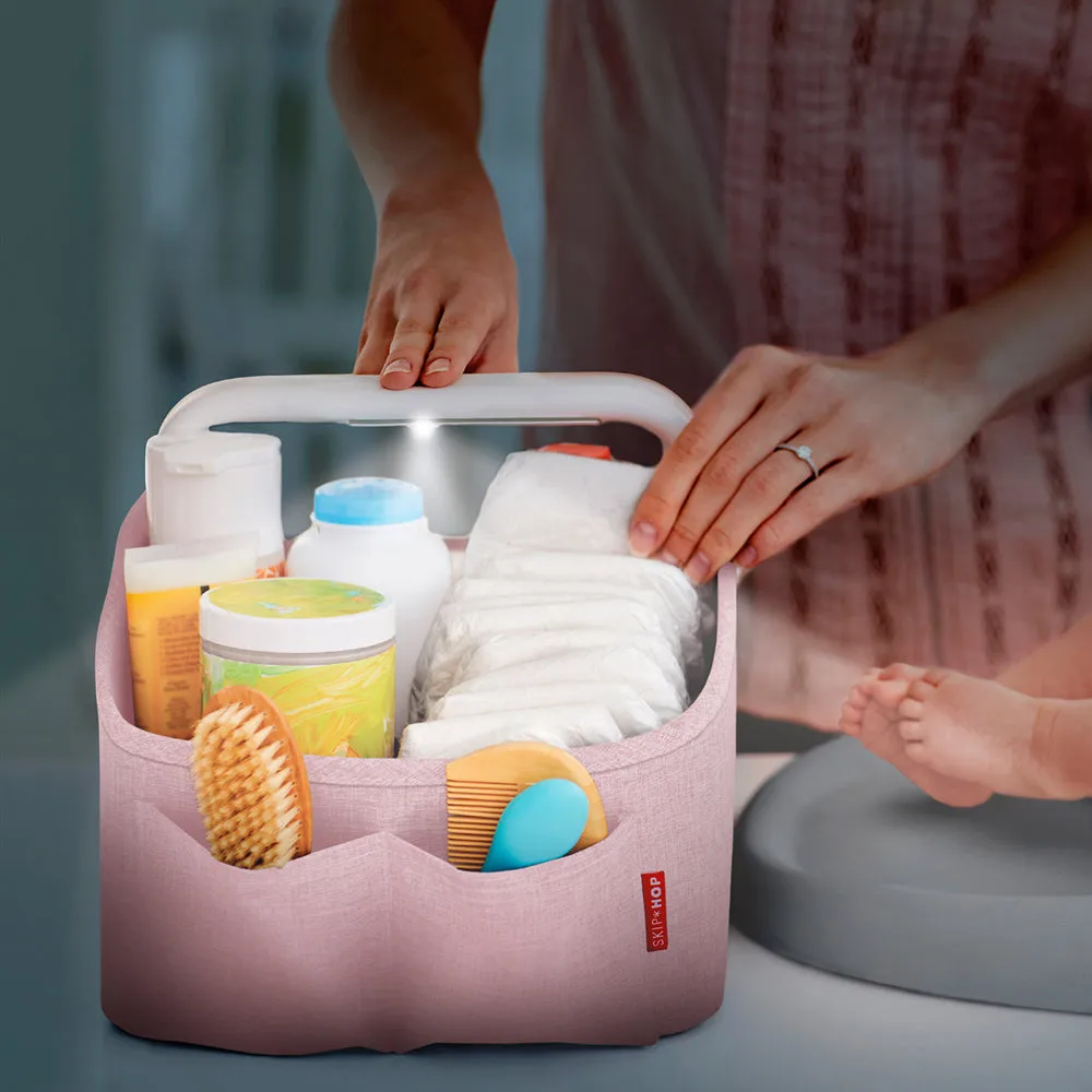 Skip Hop Nursery Style Light Up Nappy Caddy - Pink Heather
