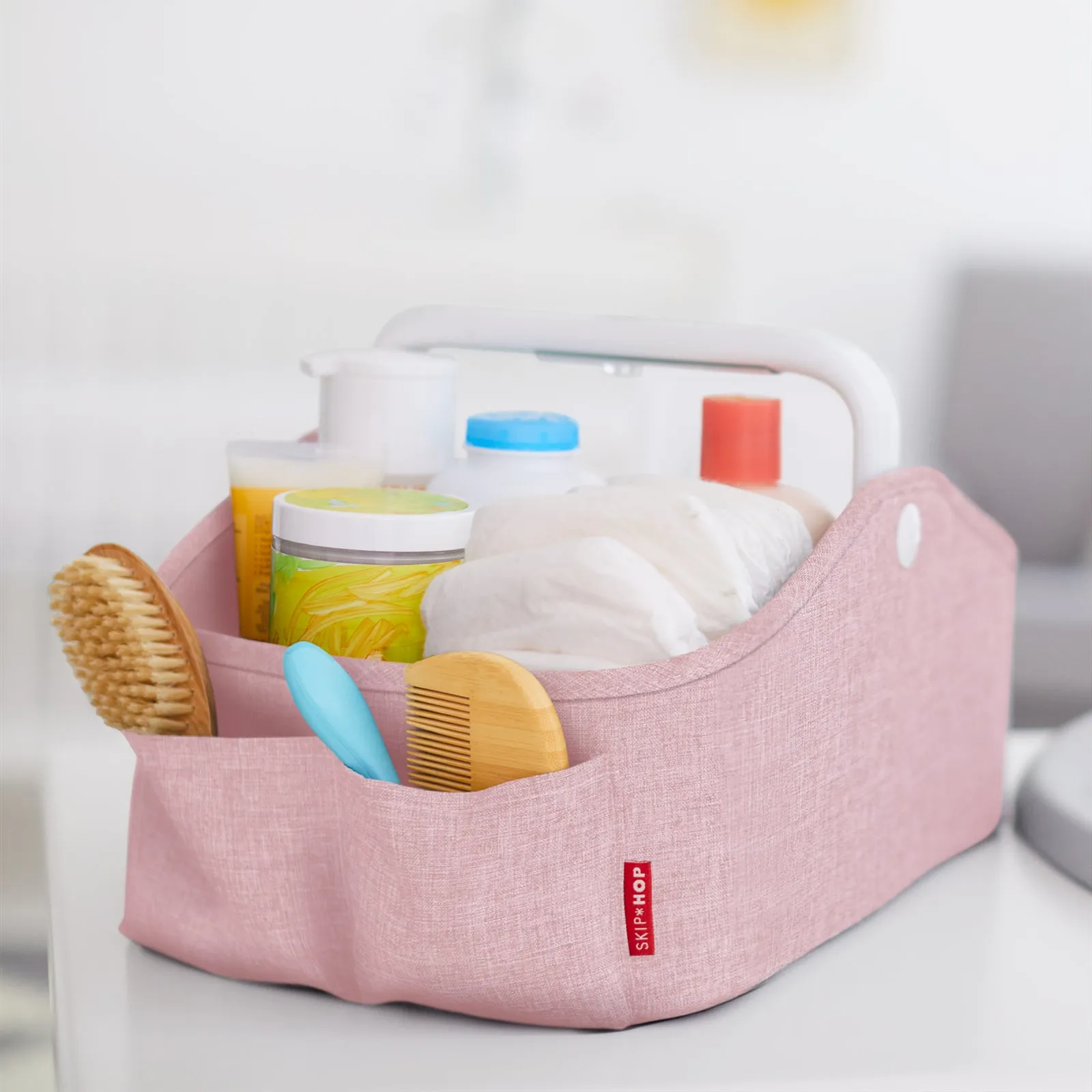 Skip Hop Nursery Style Light Up Nappy Caddy - Pink Heather