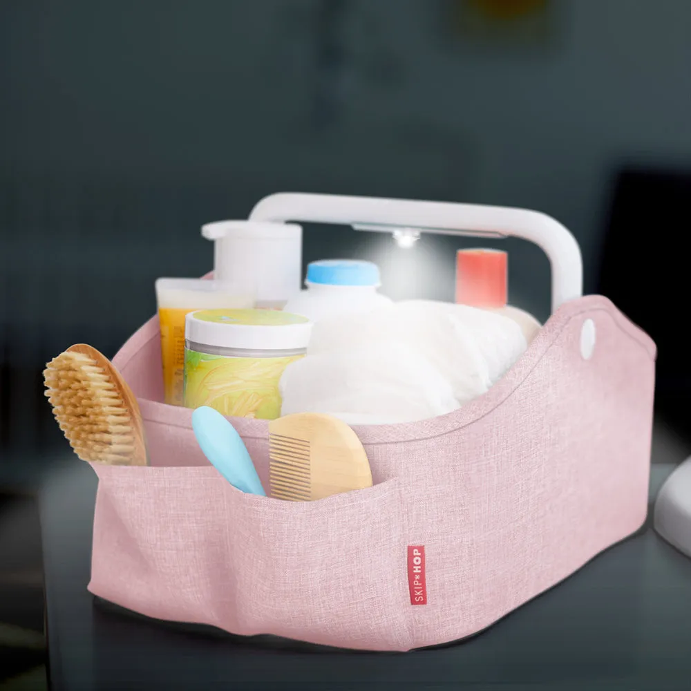 Skip Hop Nursery Style Light Up Nappy Caddy - Pink Heather