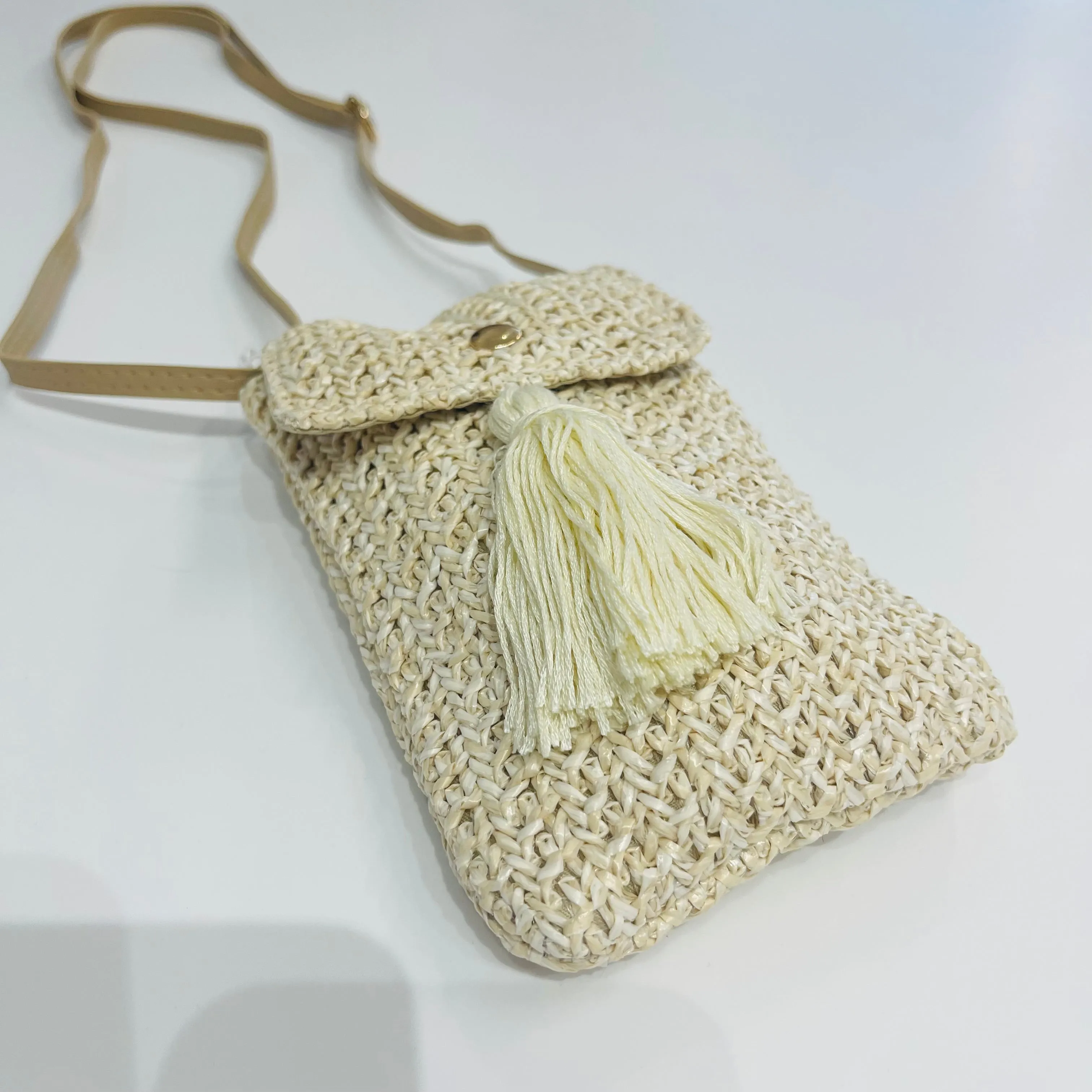 Small Cream or Tan Woven Bag