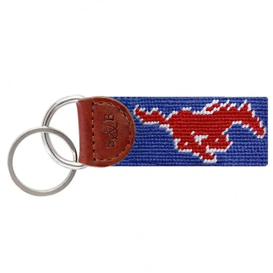 Southern Methodist University SMU Needlepoint Key Fob