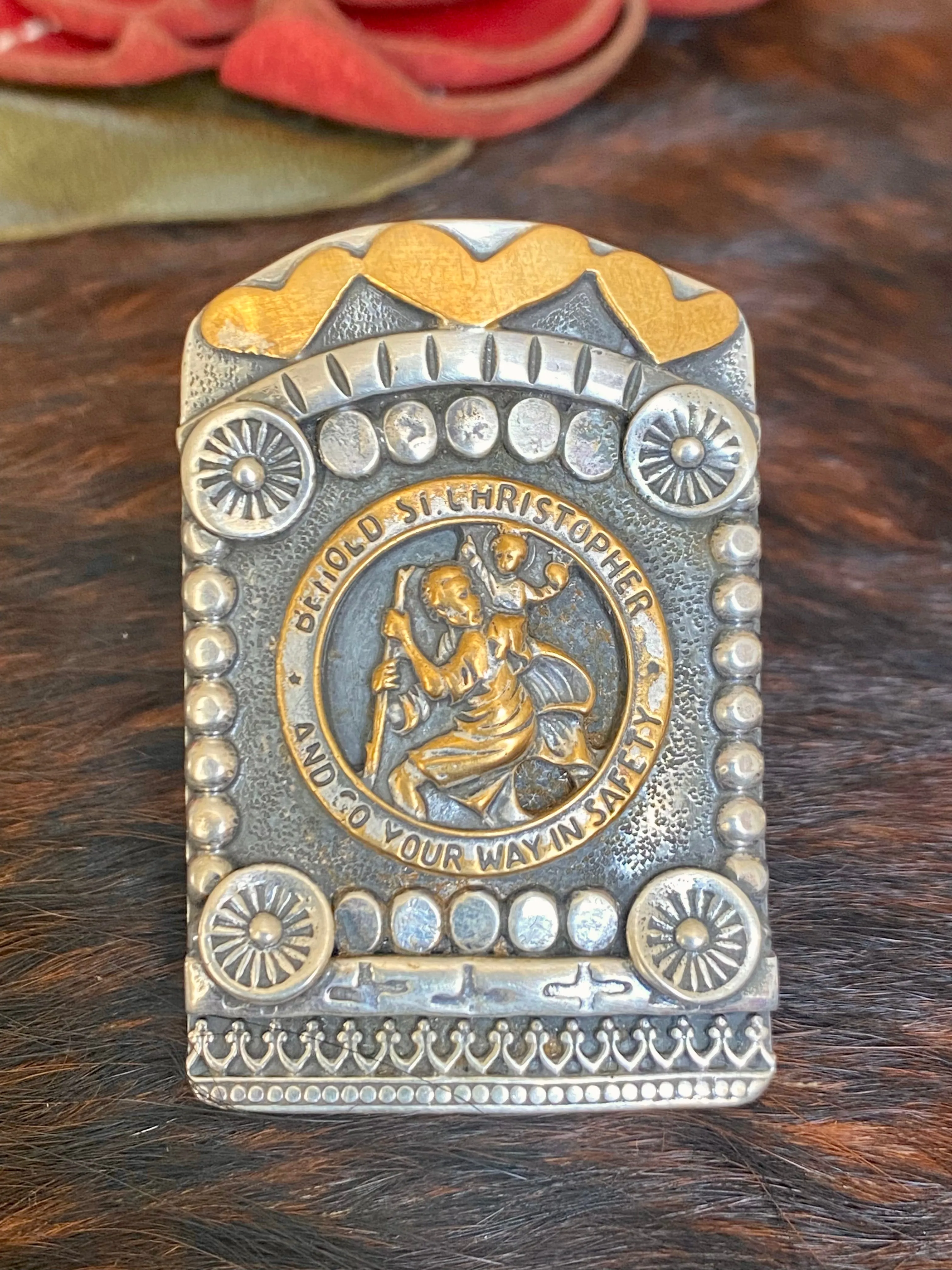 St. Christopher Sterling Shield Ring - Size 8.5