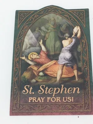 St. Stephen Holy Card (embossed)