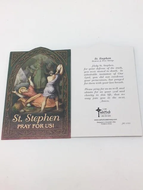 St. Stephen Holy Card (embossed)