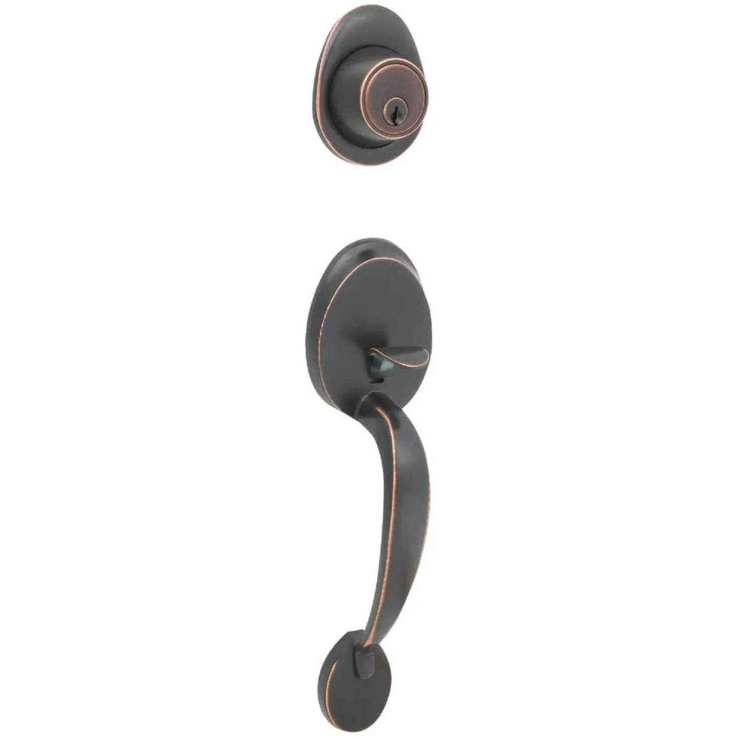 STEEL PRO ENTRY DOOR HANDLESET WITH HALF ROUND INTERIOR KNOB