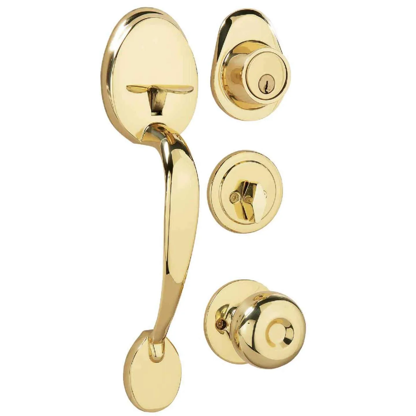 STEEL PRO ENTRY DOOR HANDLESET WITH HALF ROUND INTERIOR KNOB