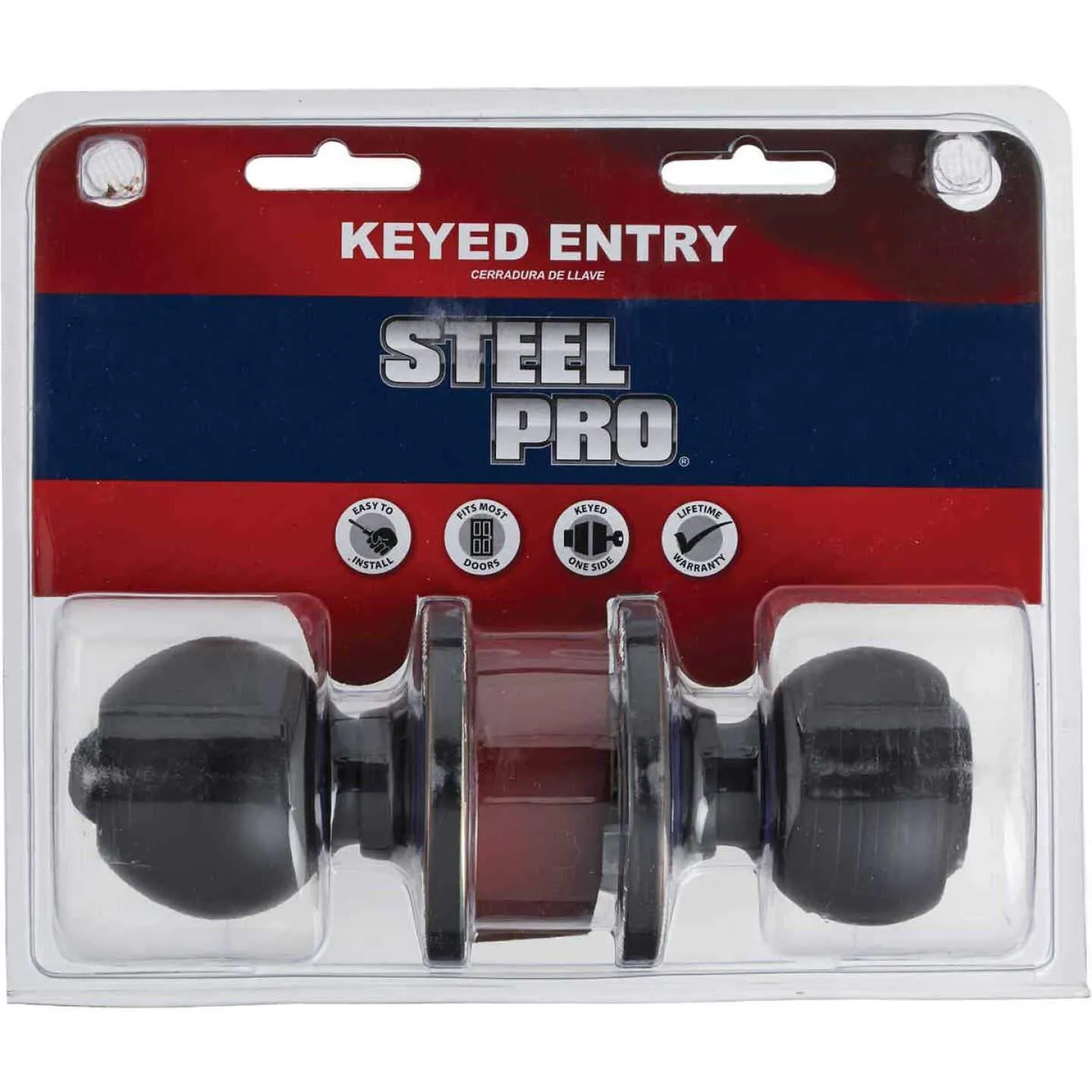 STEEL PRO ENTRY DOOR KNOB BALL STYLE