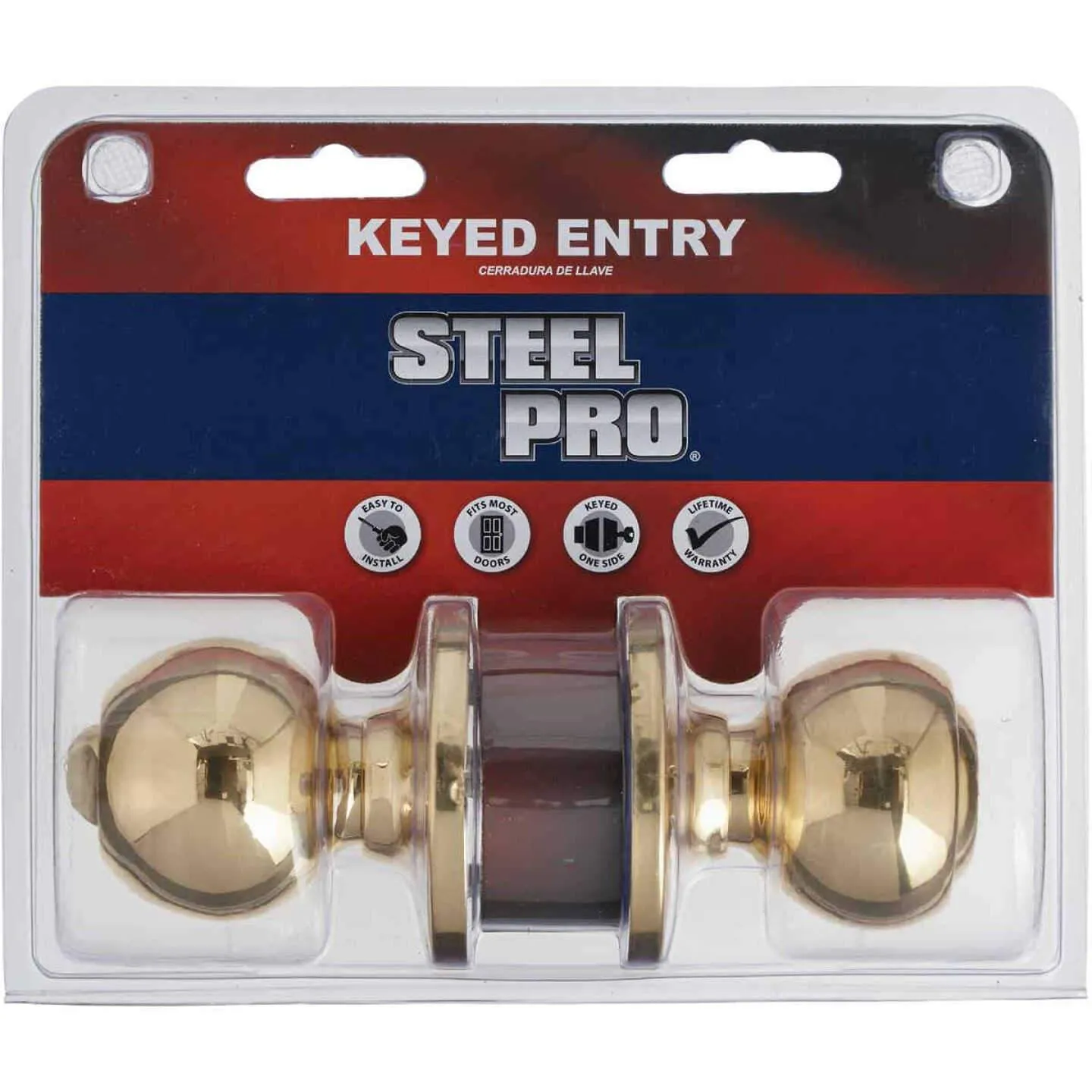 STEEL PRO ENTRY DOOR KNOB BALL STYLE