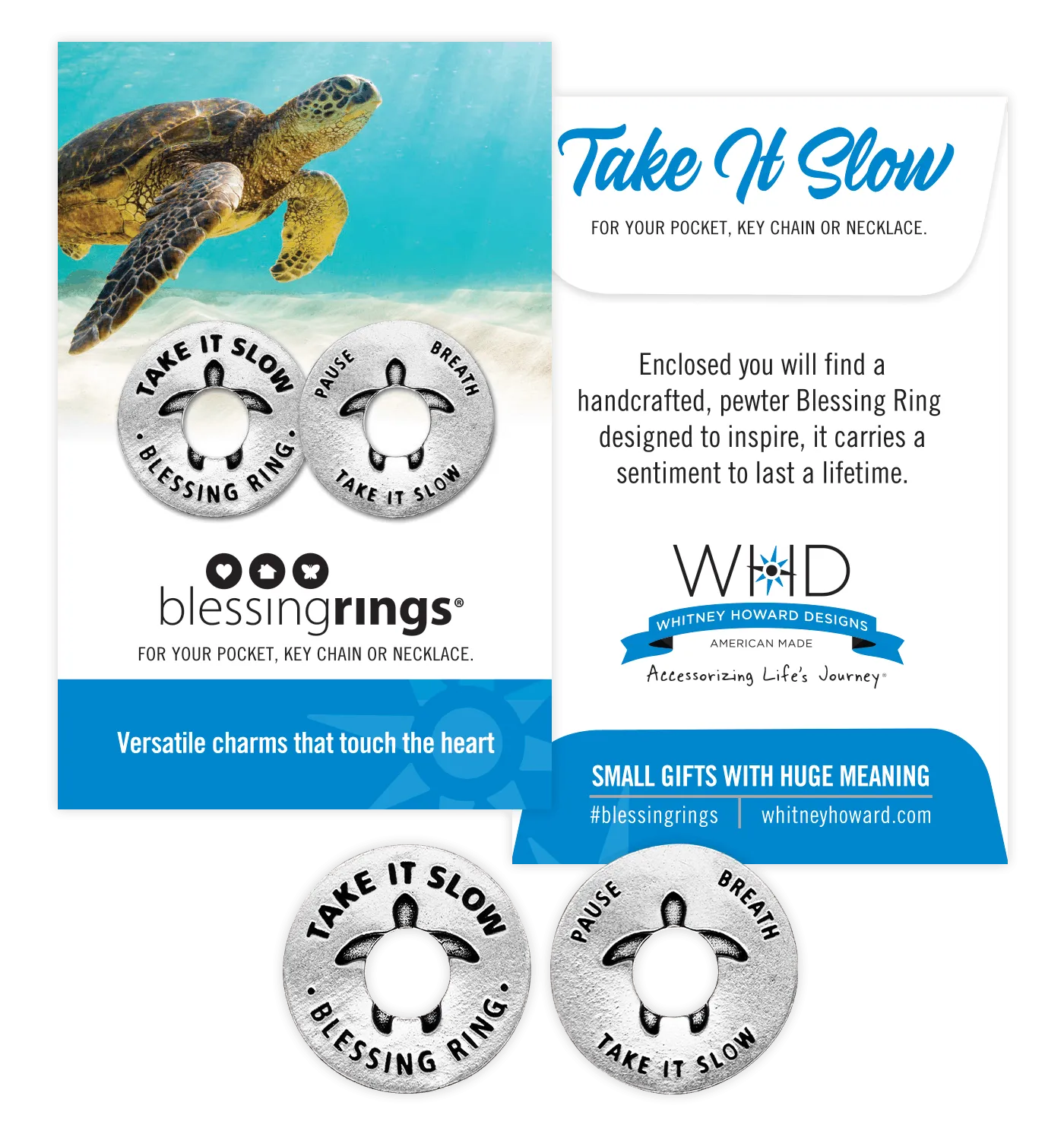 Take it Slow Blessing Rings Charm