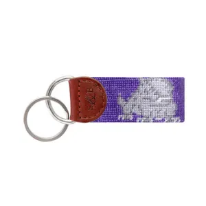 TCU Purple Needlepoint Key Fob