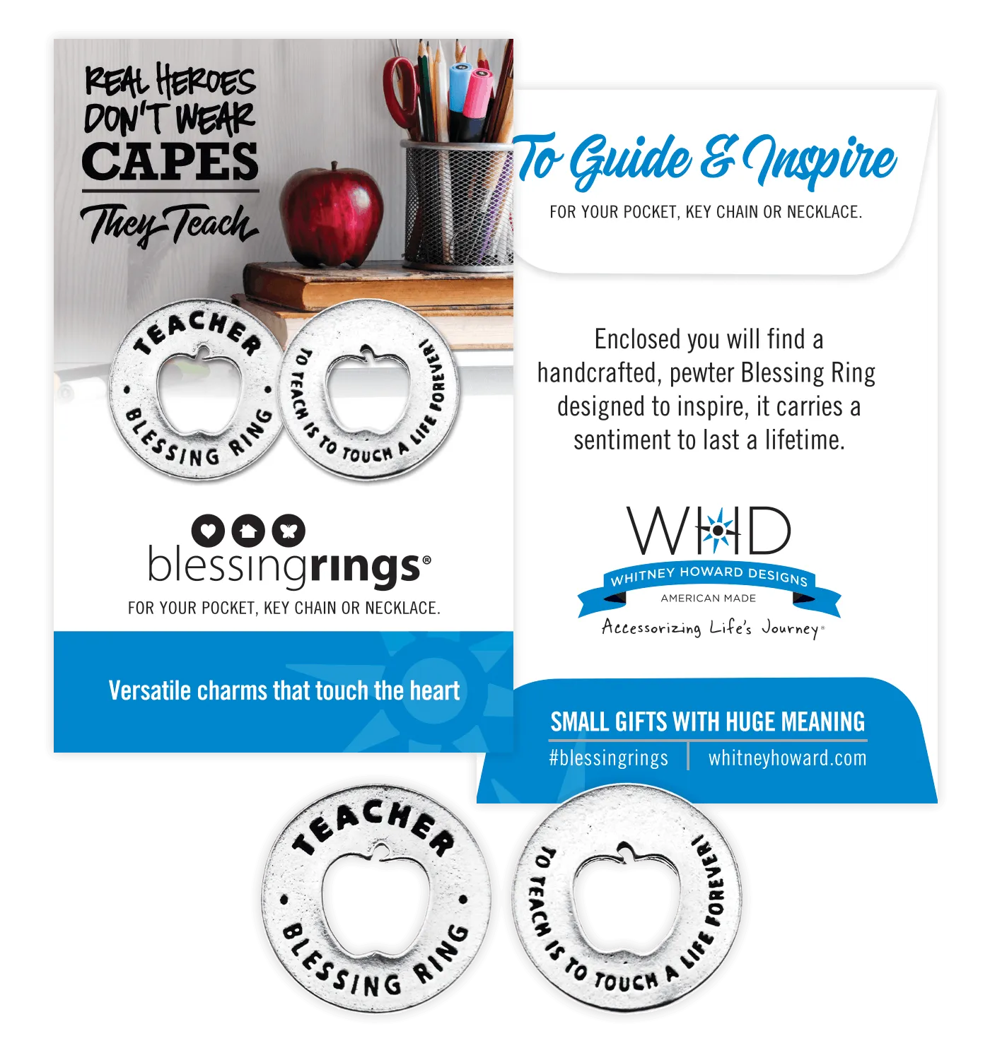 Teacher Blessing Ring Charm