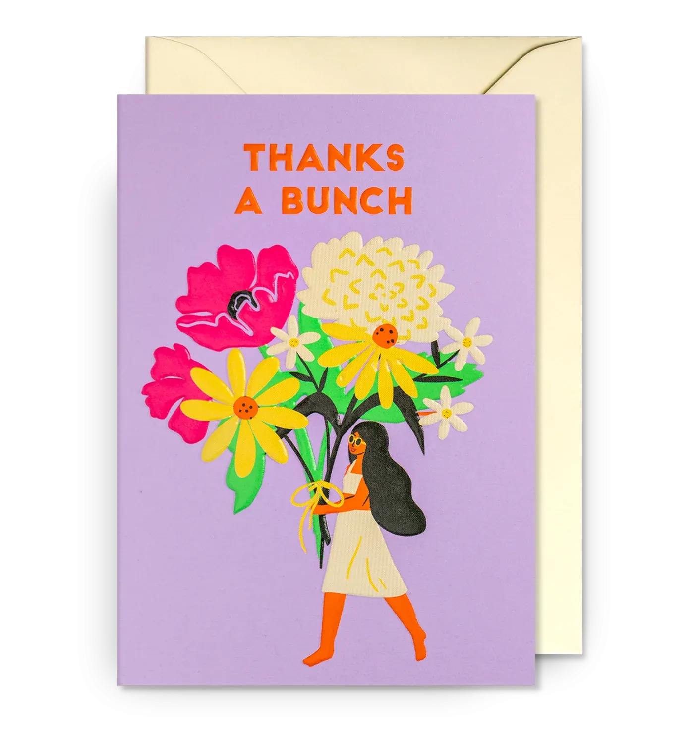 Thanks a Bunch Neon Flowers Graphic