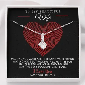 To My Beautiful Wife - Best Decision Ever - Necklace - ABNWifeM24A