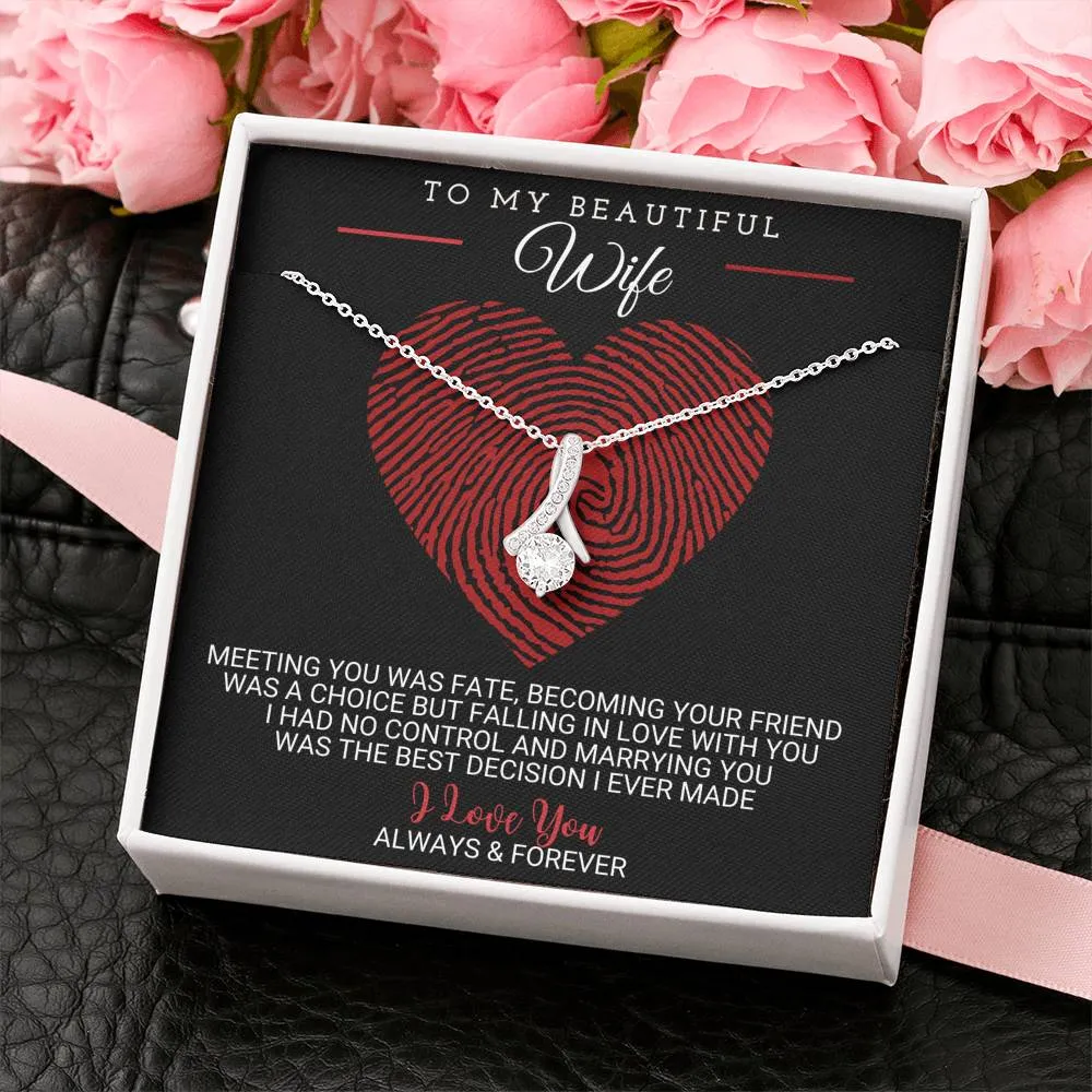 To My Beautiful Wife - Best Decision Ever - Necklace - ABNWifeM24A