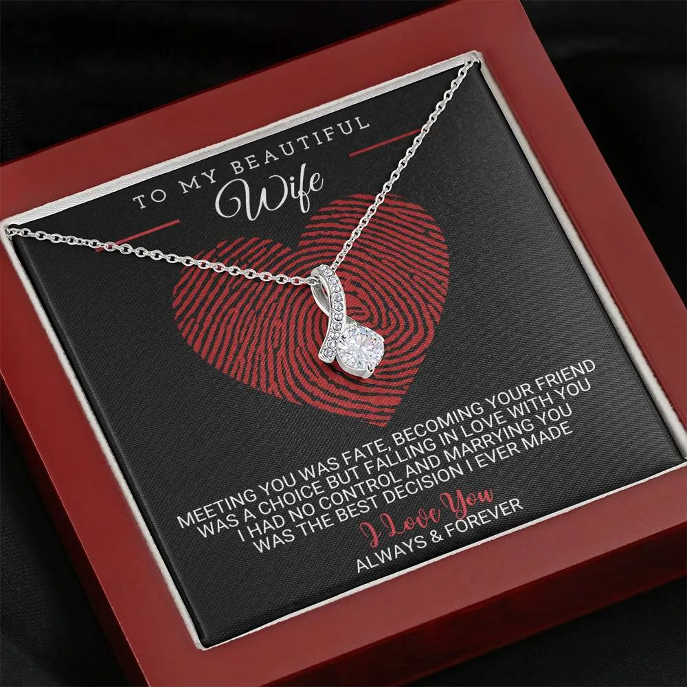 To My Beautiful Wife - Best Decision Ever - Necklace - ABNWifeM24A
