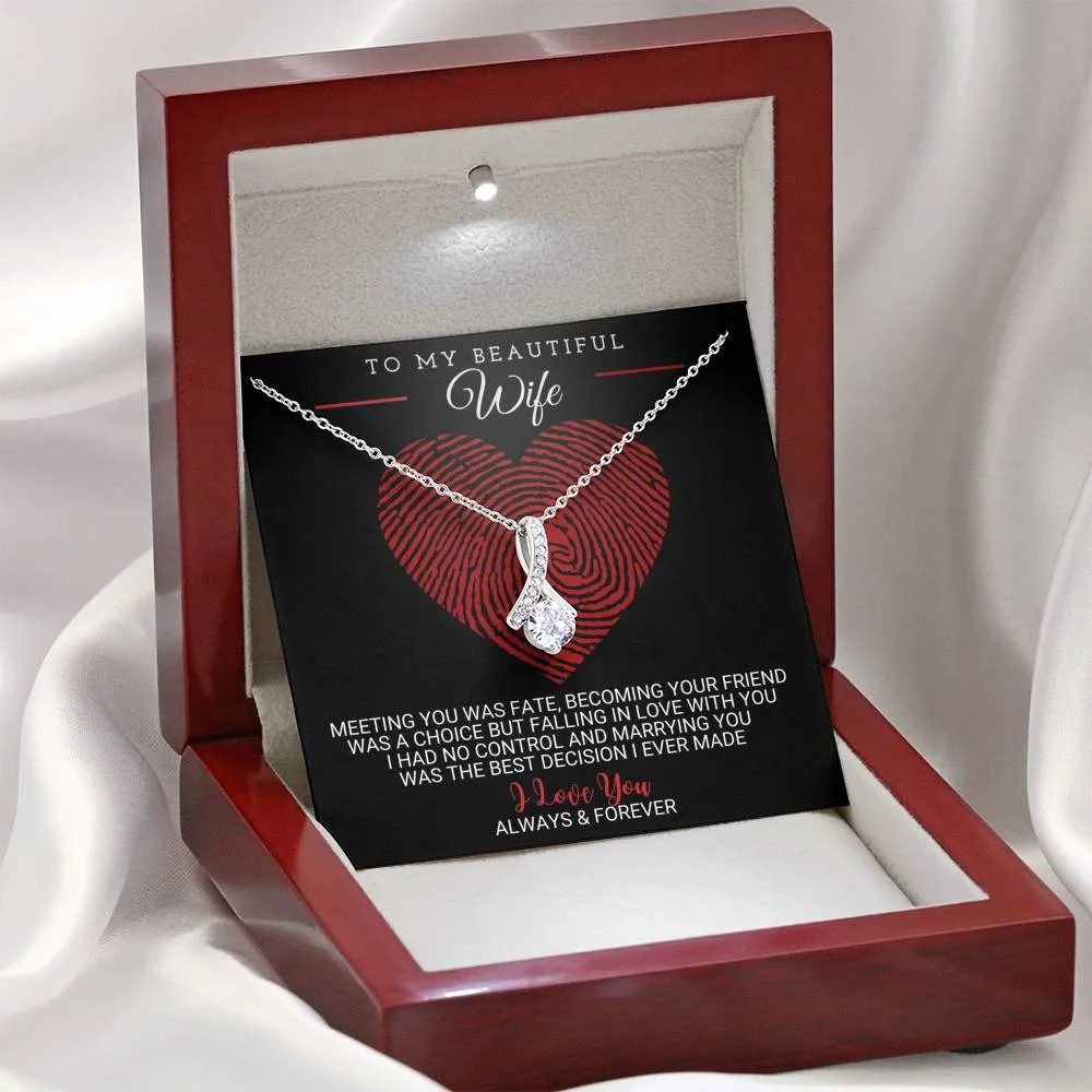 To My Beautiful Wife - Best Decision Ever - Necklace - ABNWifeM24A