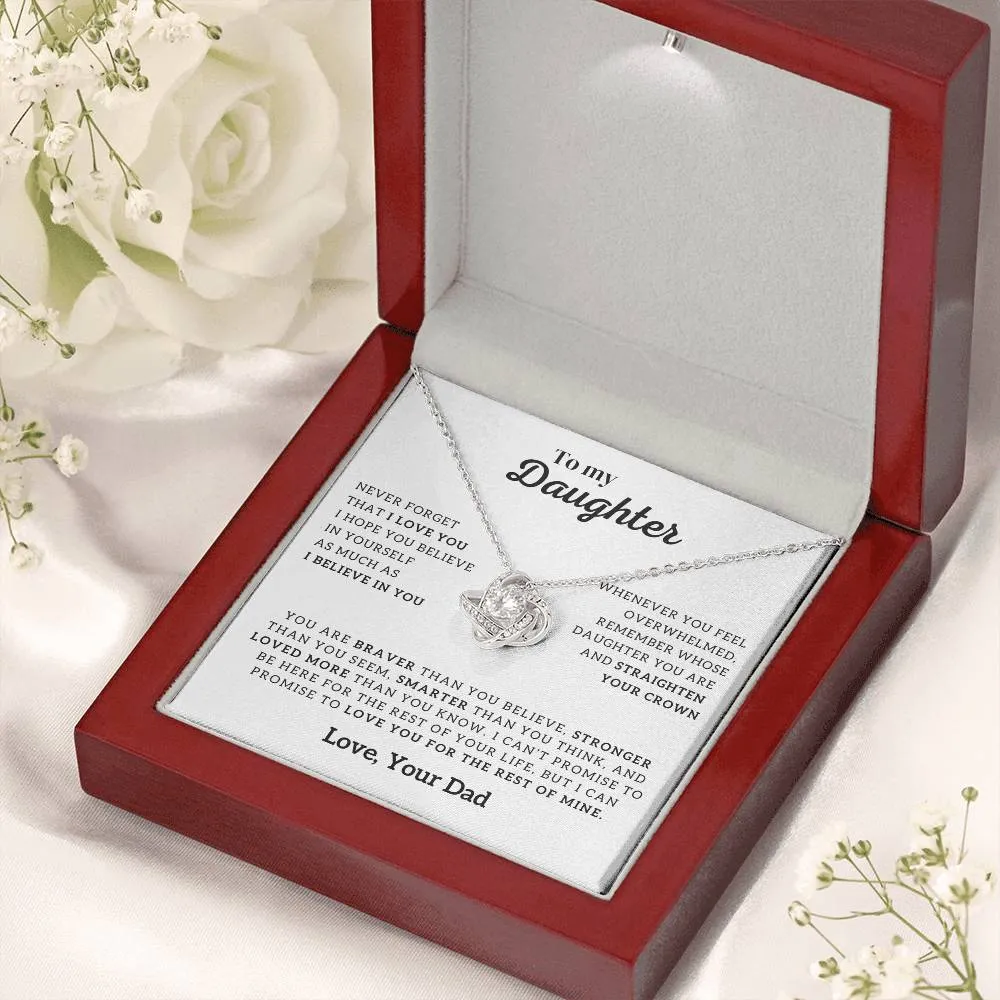 To My Daughter Necklace, Forever Love Necklace, Gift From Dad, Daughter Jewelry, Love Knot
