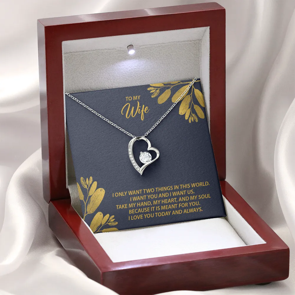 To My Wife - I Want Us Heart Necklace - FLHNSWifeM38