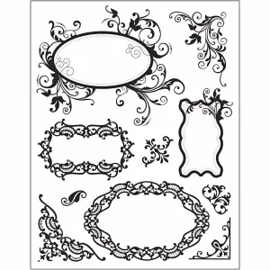 Transparent Silicone Stamp 18cm x 14cm Re-usable - Frames