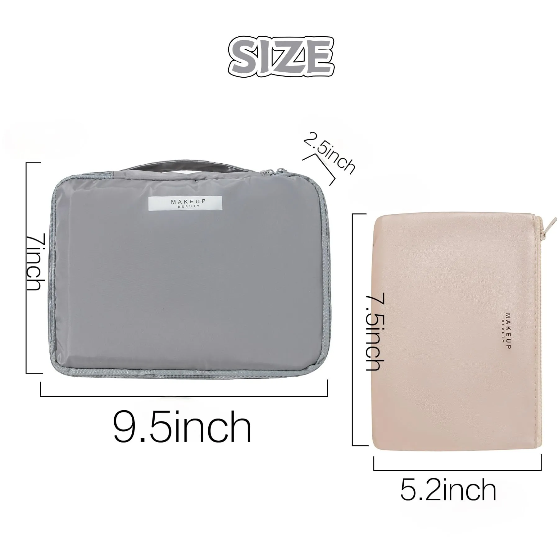 Travel Makeup Bag Cosmetic Bag Makeup Bag Toiletry bag for women and men (Grey)