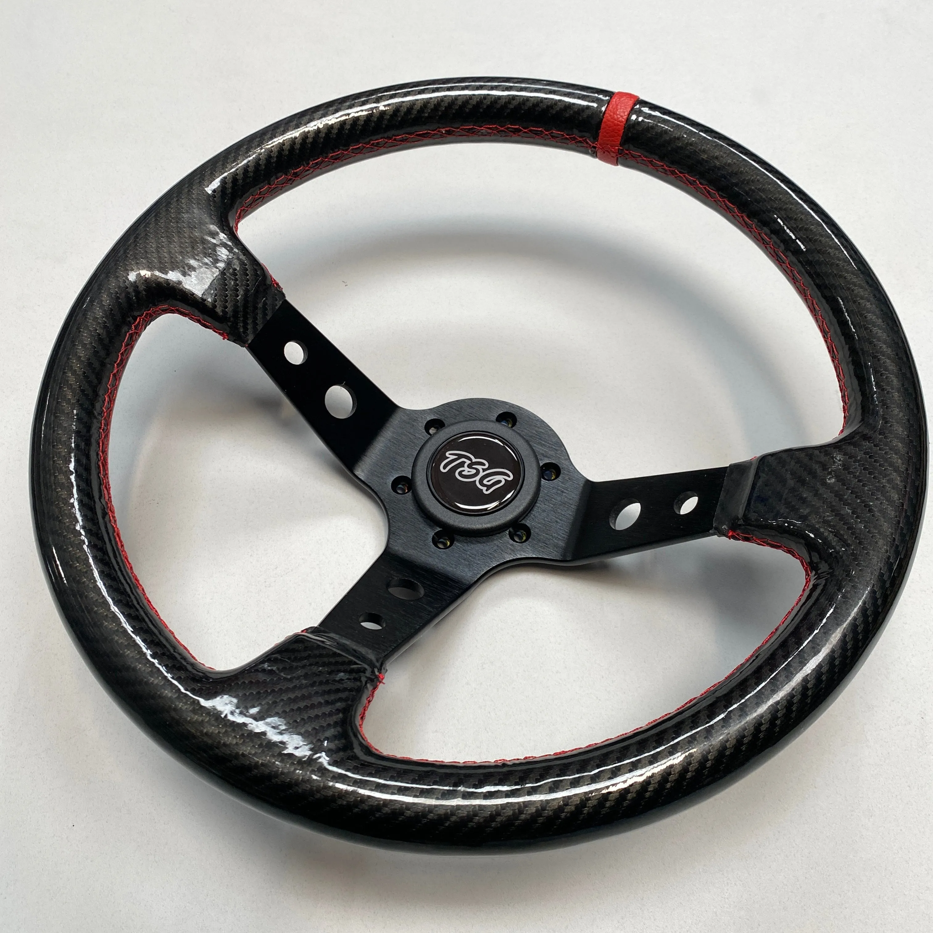 'TSG' Carbon Wrapped Steering Wheel 350mm