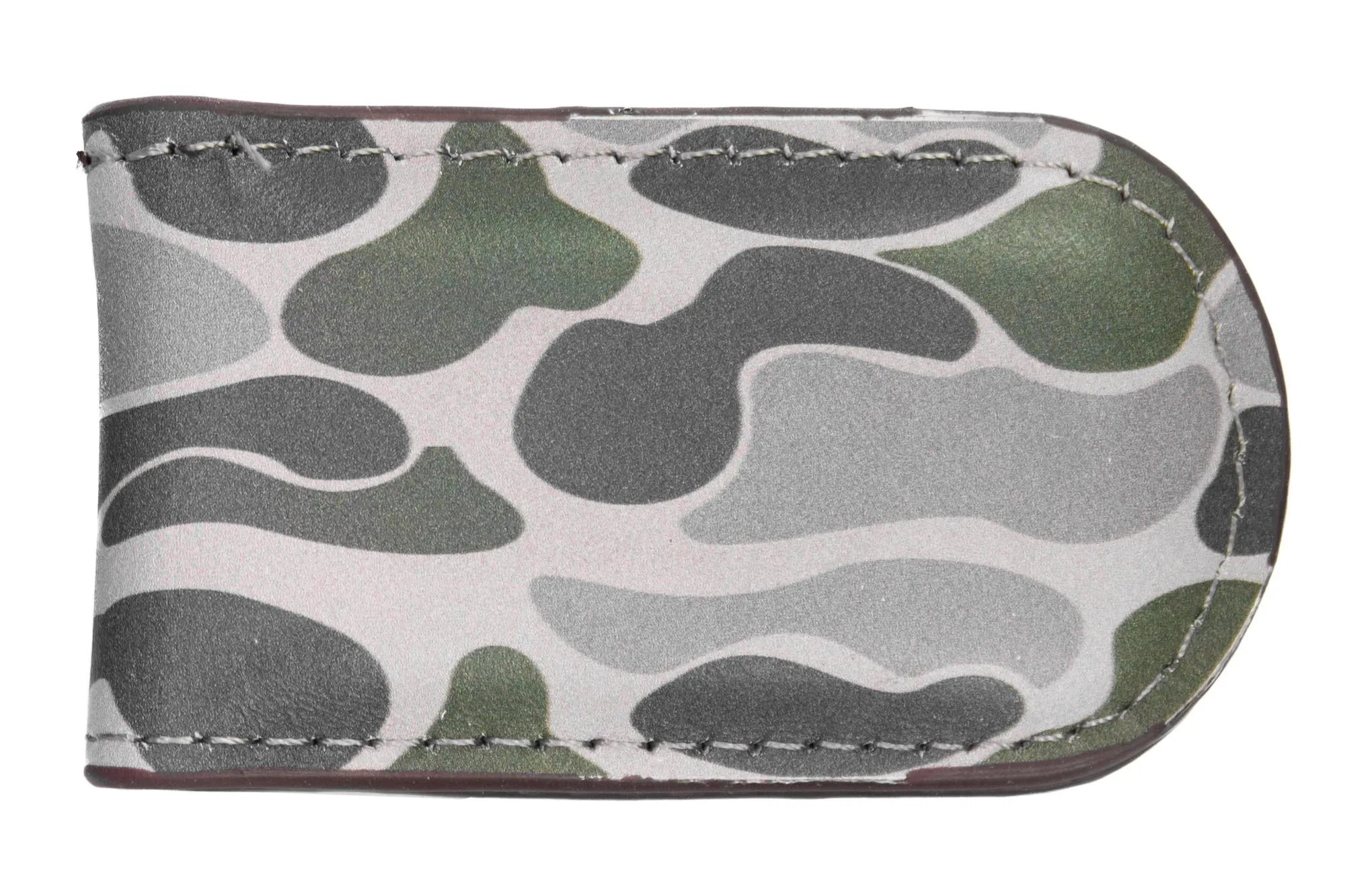 Turkey Men's Old School Camo Leather Money Clip.