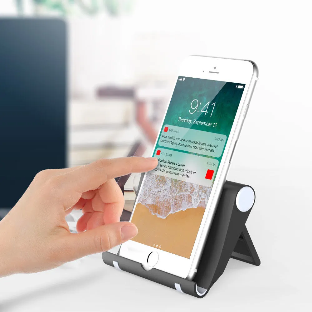 Universal Adjustable Portable Desk Tablet Stand Holder for All Smart-Phone iPad Air black