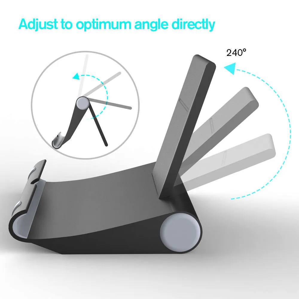 Universal Adjustable Portable Desk Tablet Stand Holder for All Smart-Phone iPad Air black