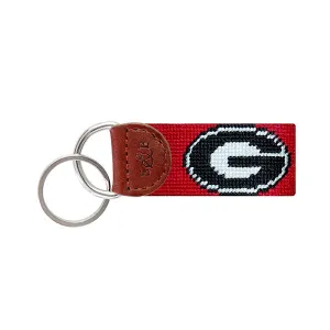 University of Georgia Red Needlepoint Key Fob