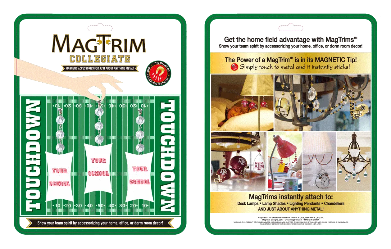 University of Oklahoma- Logo Crystal  (set of 3)  MAGNETIC ORNAMENT
