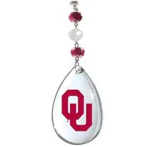 University of Oklahoma- Logo Crystal  (set of 3)  MAGNETIC ORNAMENT