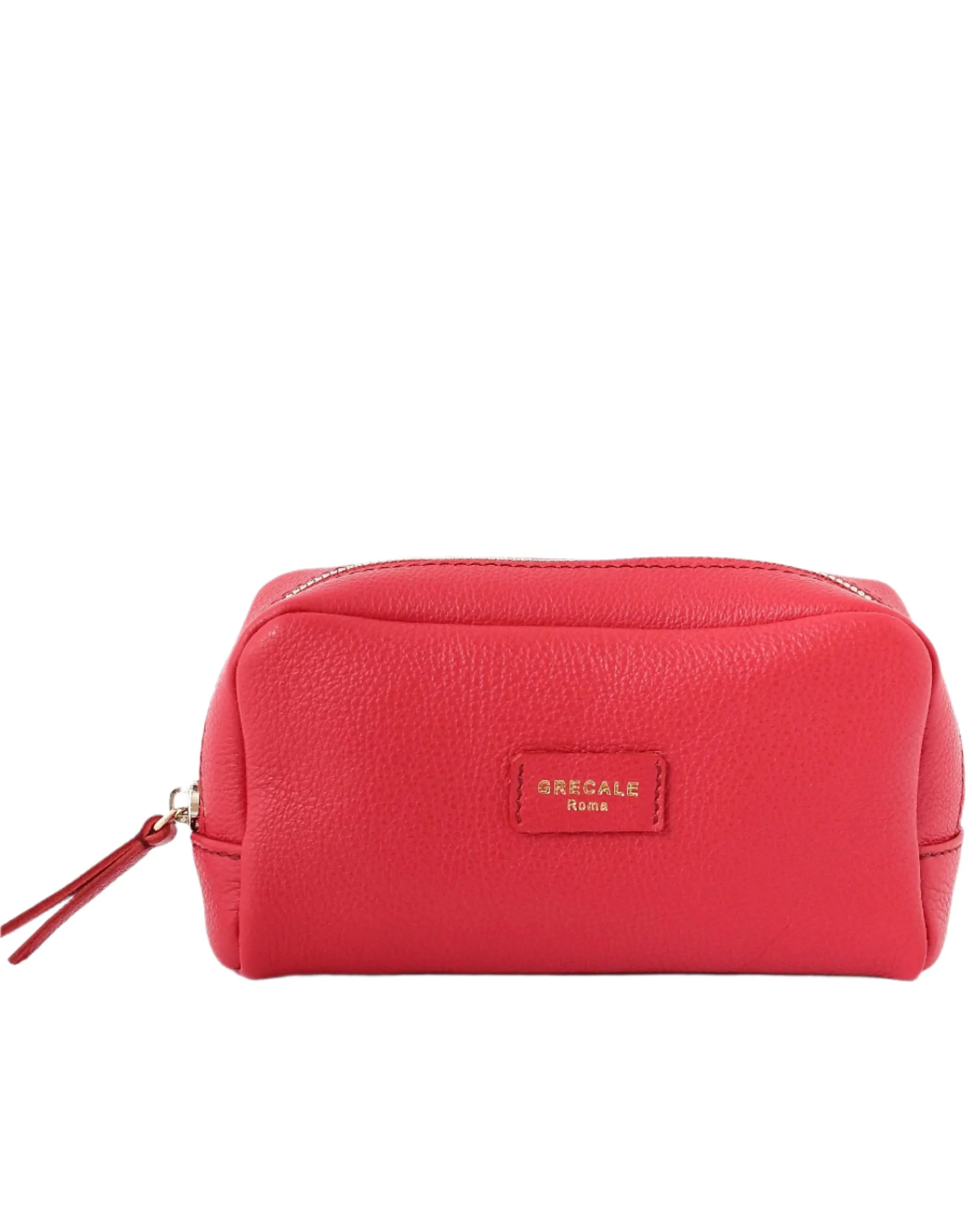 Unlined Cosmetic Case - Red Leather