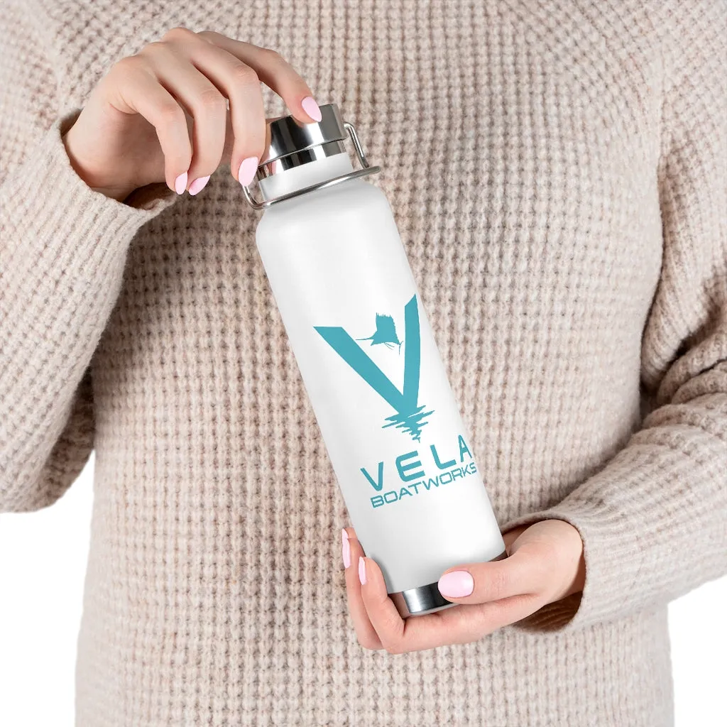 Vela Sailfish Teal Logo 22oz Vacuum Insulated Bottle