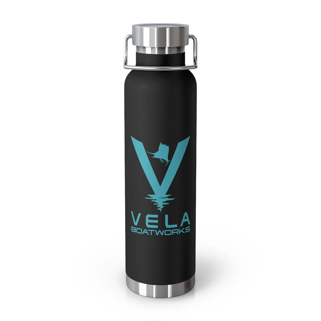 Vela Sailfish Teal Logo 22oz Vacuum Insulated Bottle