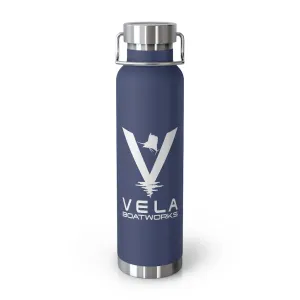 Vela Sailfish White Logo 22oz Vacuum Insulated Bottle