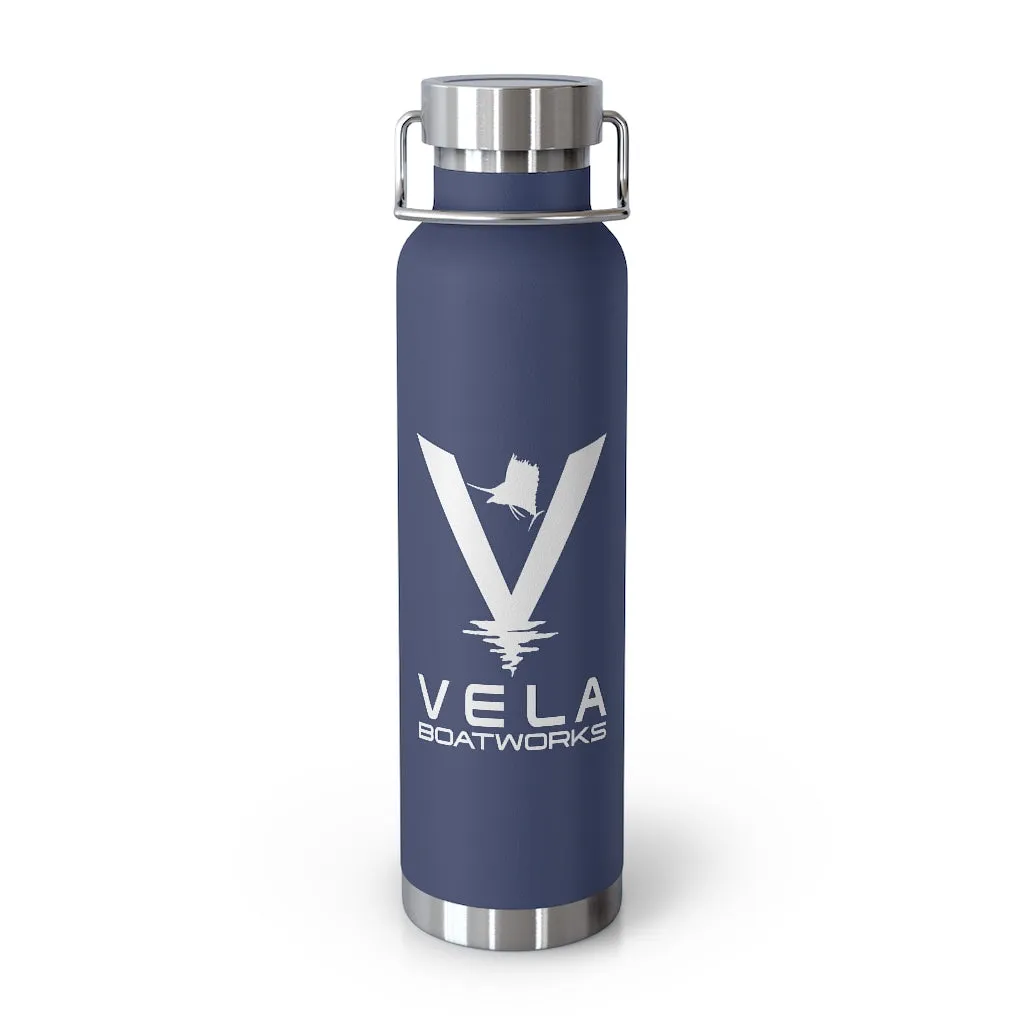 Vela Sailfish White Logo 22oz Vacuum Insulated Bottle