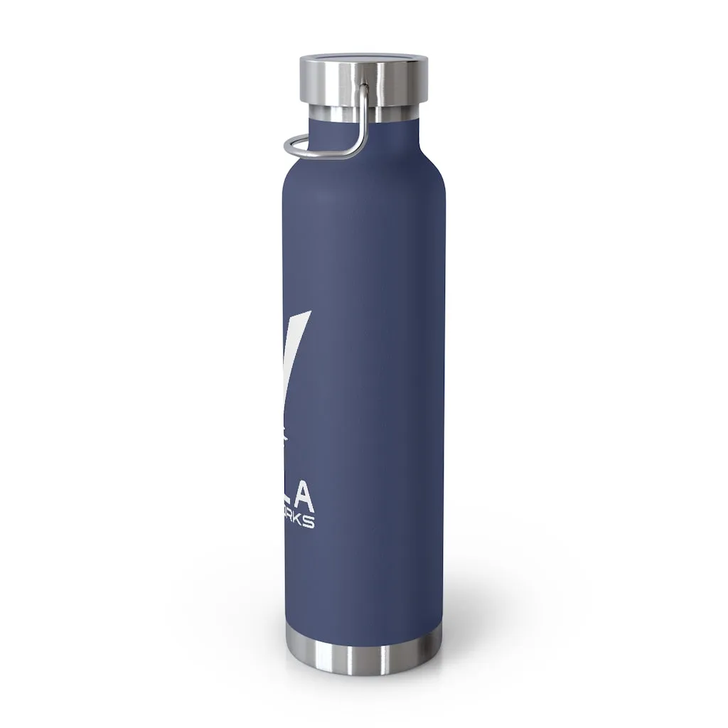 Vela White Logo 22oz Vacuum Insulated Bottle