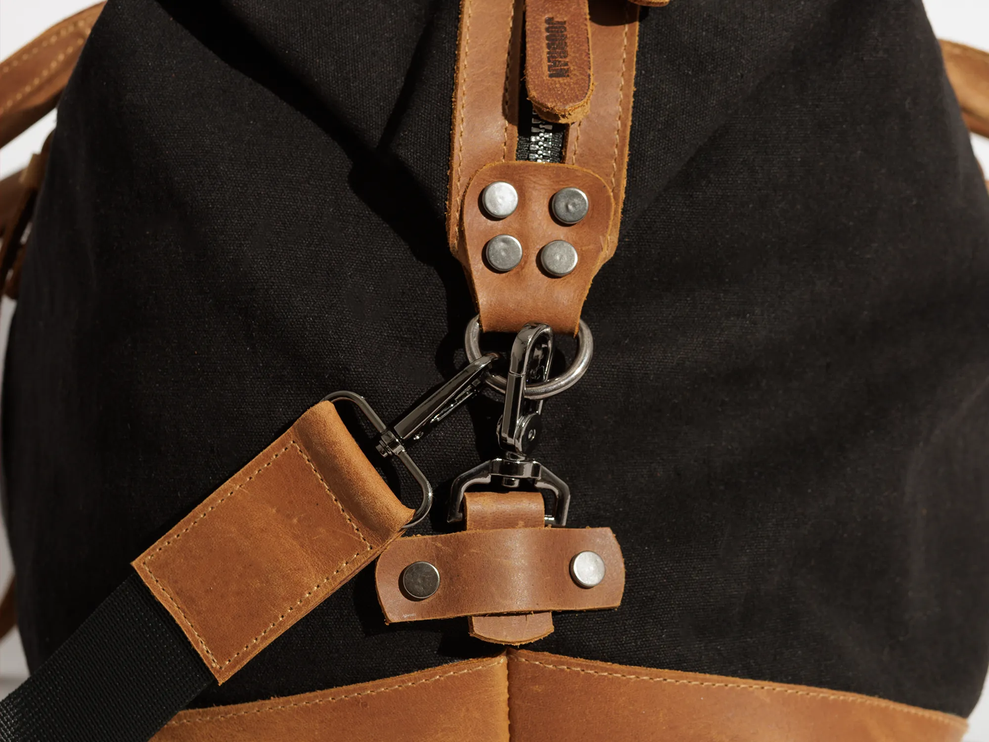 Vintage Travel Bag ''100% Cotton canvas & Cow leather''– Black
