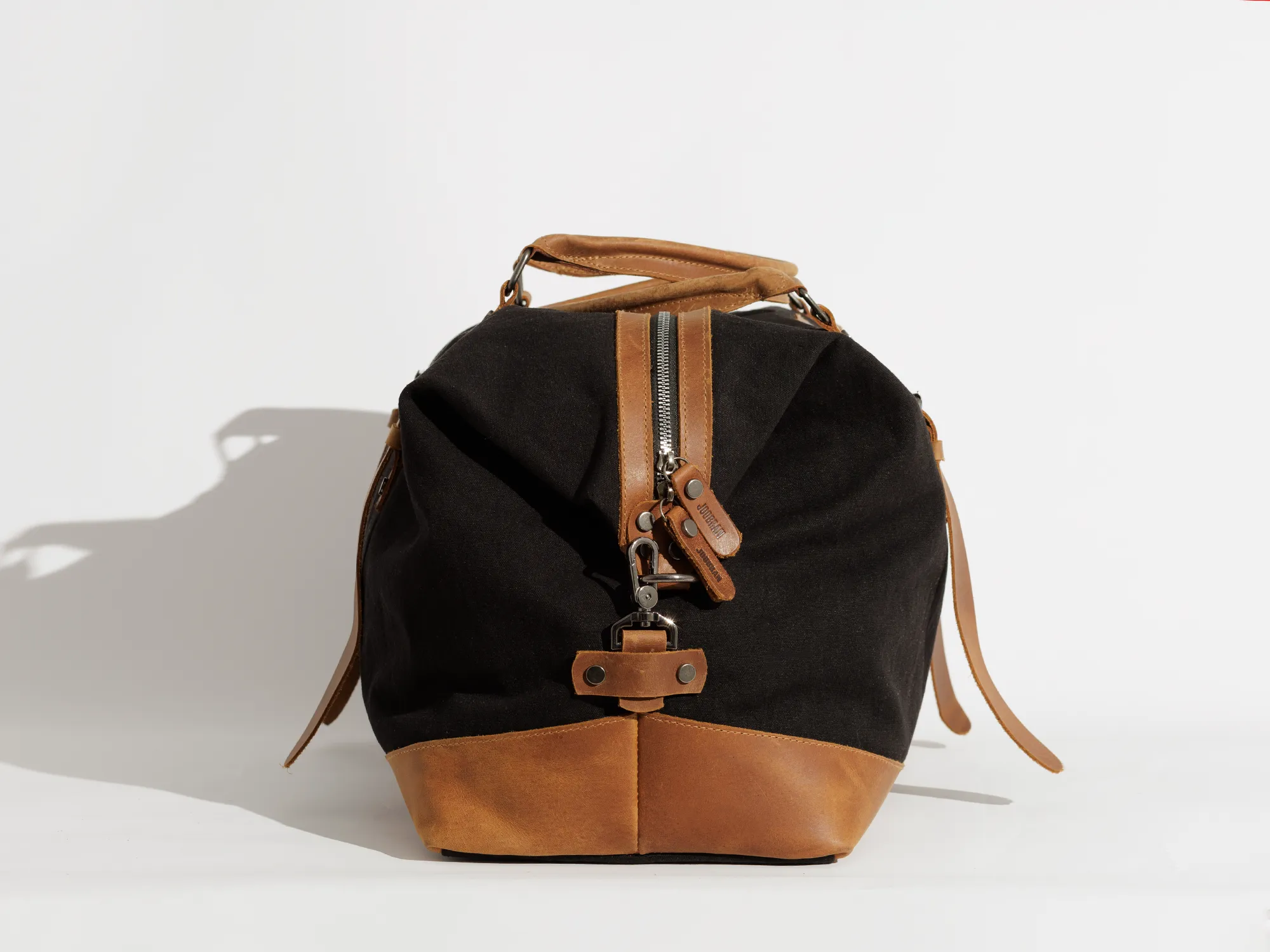 Vintage Travel Bag ''100% Cotton canvas & Cow leather''– Black