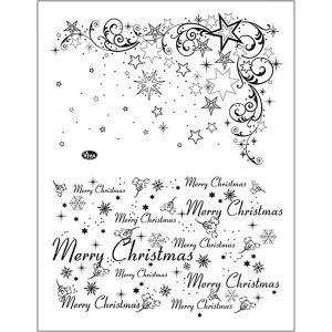 Viva Decor Transparent Silicone Merry Christmas Star Motives Stamp Sheet To Paint Decorate