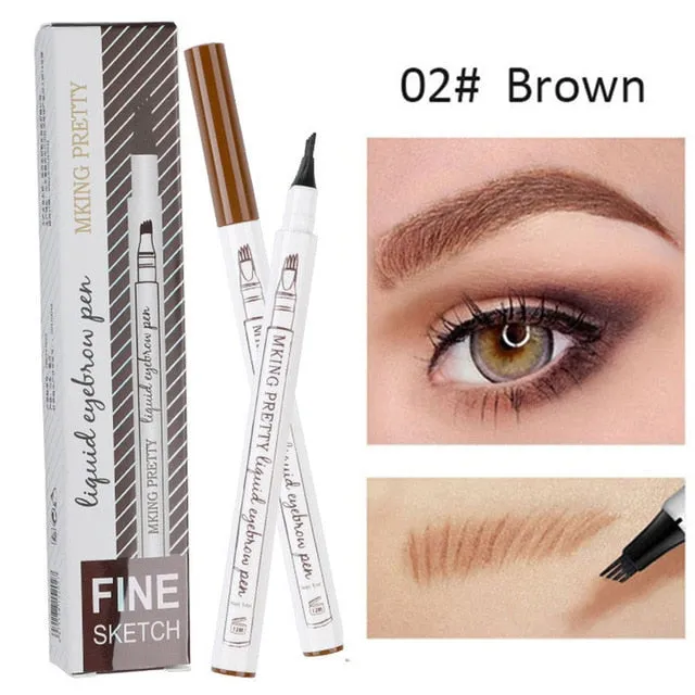 Waterproof Natural Eyebrow Pen Four-claw