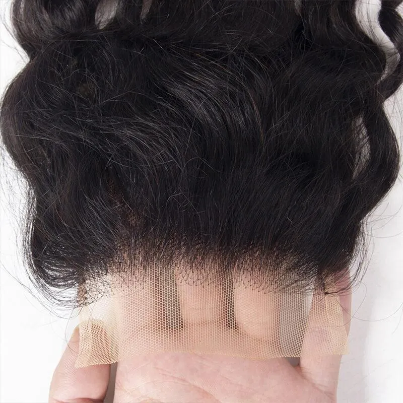Wavymy Water Wave Natural Black Human Hair Weave 4 Bundles with 5x5 HD Lace Closure