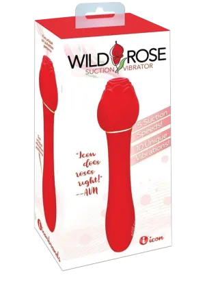Wild Rose Rechargeable Silicone Suction   Vibrator - Red